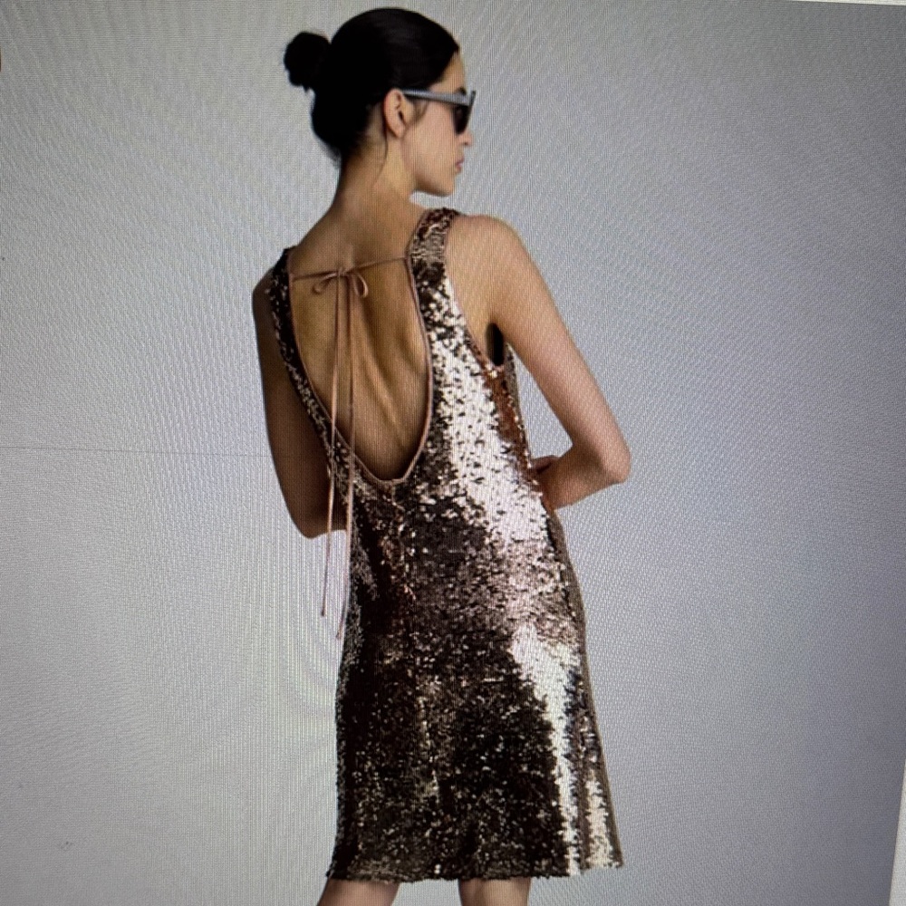 Kenneth Cole Rose Gold Sequin Mini Dress